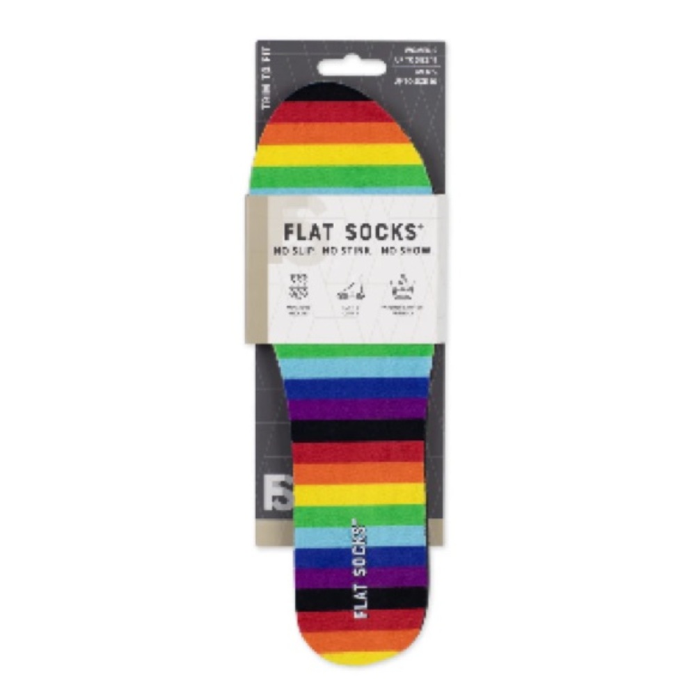 Flat Socks - Rainbow - Small (up to Women's 11, Men's 10)